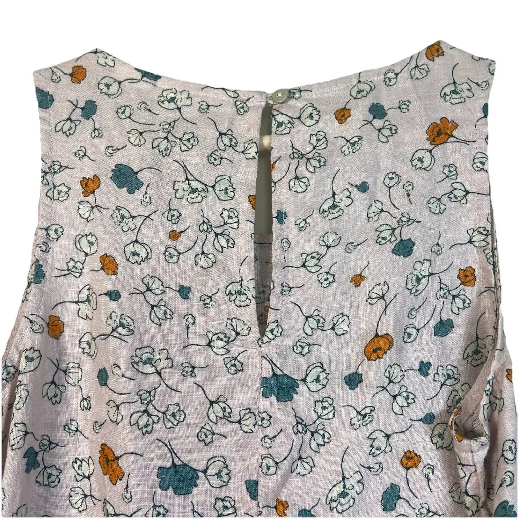 Cynthia Rowley 100% Linen Aline Floral Dress Lagenlook Beach Cottagecore Size XS - Image 5