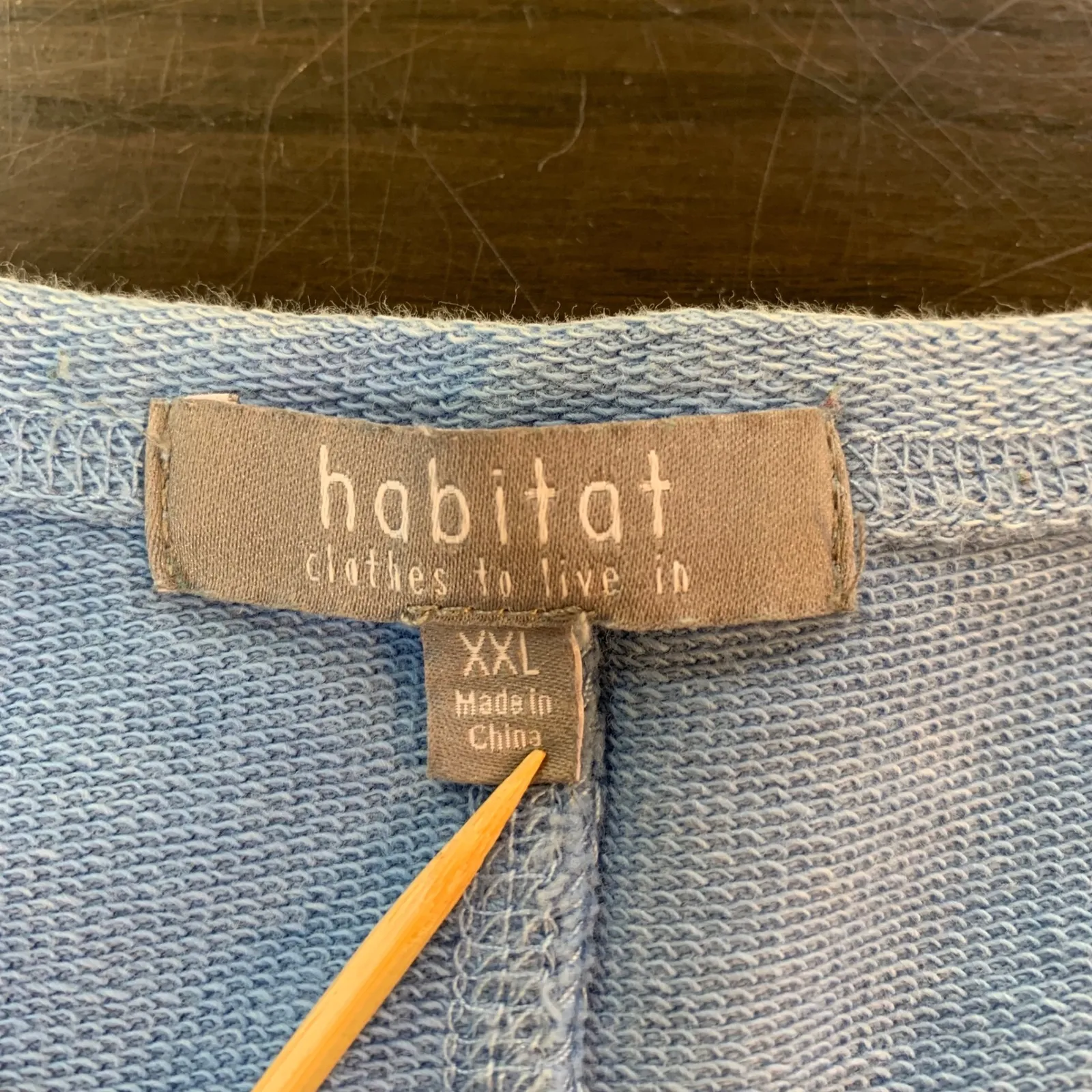 Habitat XXL Blue Cotton Blend Top‎ Casual Comfy Lagenlook Comfort Sweatshirt - Image 3