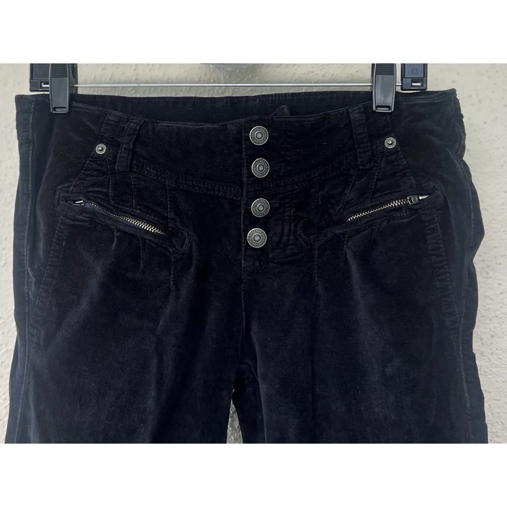 Free People Hit Back Slim Flare Pants Black Velvet Women's Size 2 Whimisgoth - Image 3