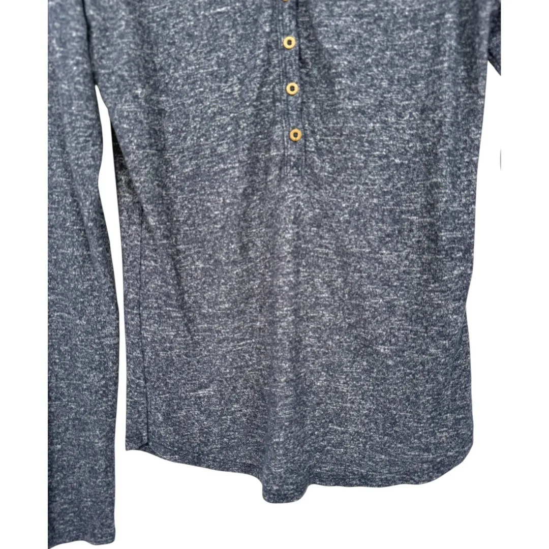 Abercrombie & Fitch Womens Y2K Long Sleeve Henley V Neck Tee Top Blue Size Small - Image 6