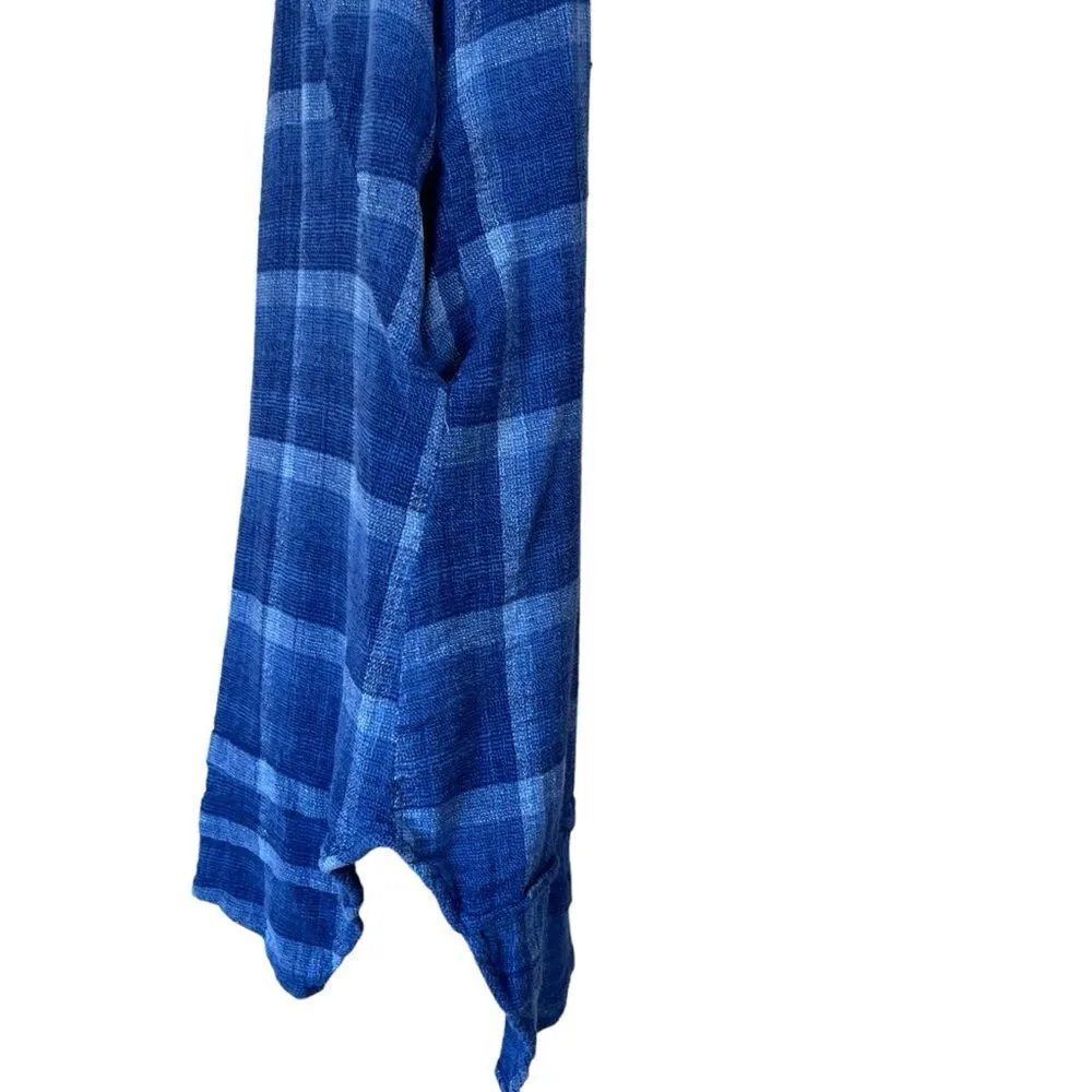 Anthropologie Isabella Sinclair Brien Linen Sleeveless Plaid Shirtdress - Image 5