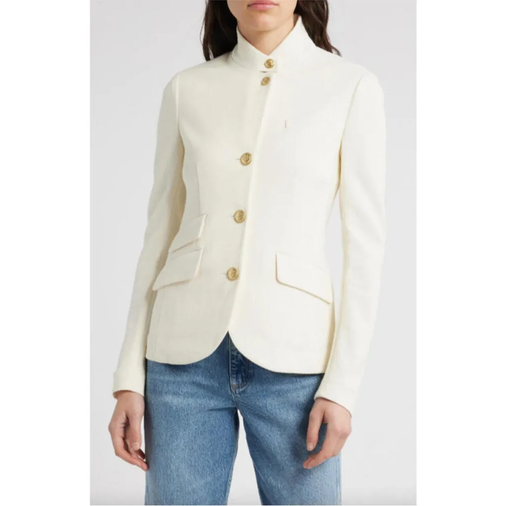 Rag & Bone Slade Textured Ivory Knit Blazer 4 - Image 9