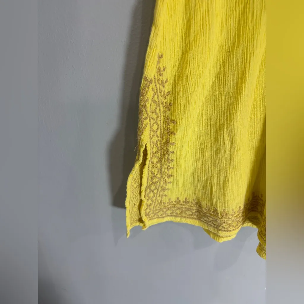 Melissa Odabash Beachwear Embroidered Yellow Cotton Short Cover Up Size undefined - Image 7