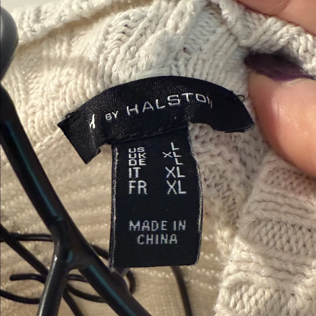 H by Halston cream open front chunky cardigan - Image 5