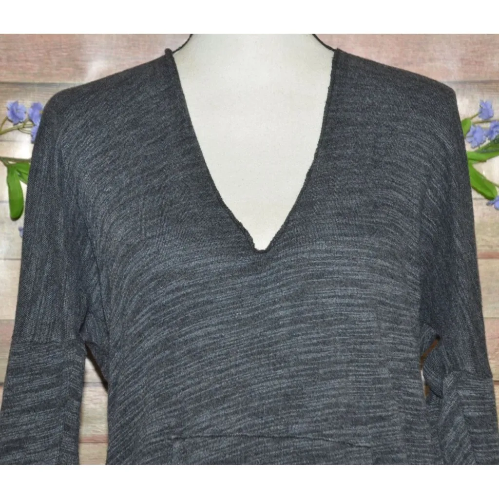 Project Social T Ladies Dark Gray Oversized Hoodie Sweatshirt Size S V-Neck - Image 4