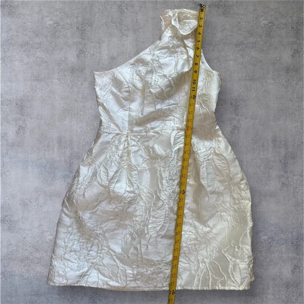 HALSTON HERITAGE Ivory Jacquard Mini Dress With Pockets Size 8 - Image 9