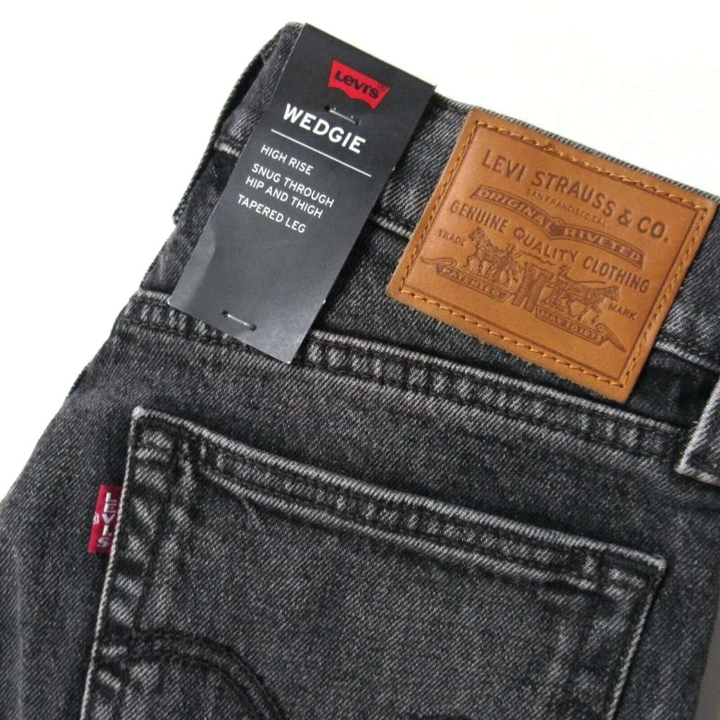 NWT Levi's Wedgie in Better Weatherhead Black Gray High Rise Tapered Jeans 26 - Image 5