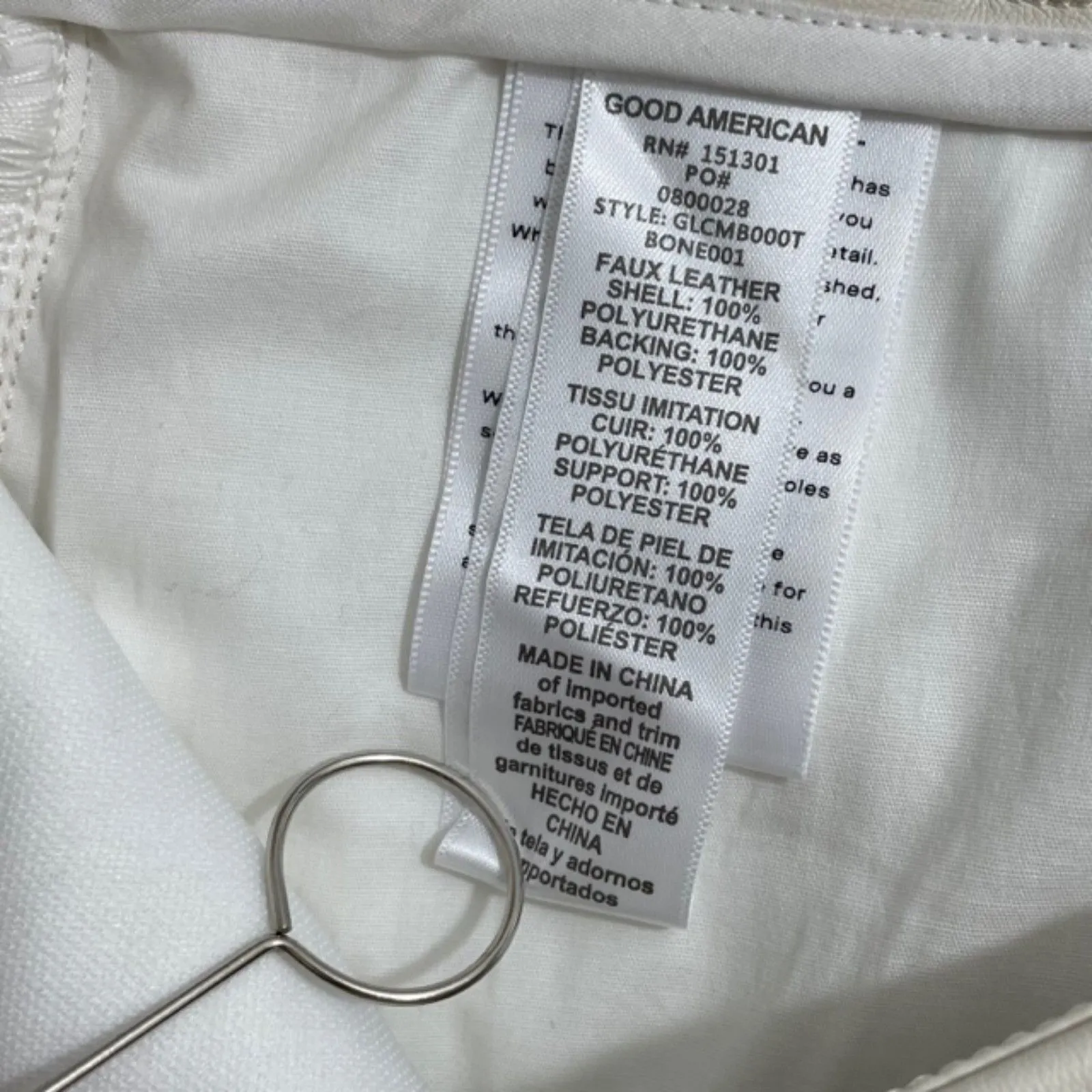 NWT Good American Good Legs Cropped Mini Boot Faux Leather Pants‎ in Bone 14/32 - Image 8