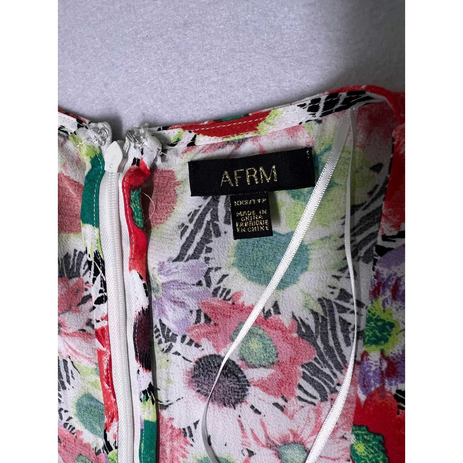 AFRM x Revolve Collab Caprice Mini Dress Color Summer Daisy Size XXS NWOT White - Image 4