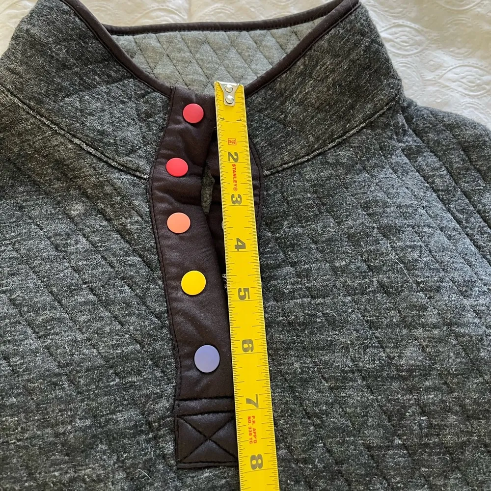 Gray quilted quartered button up layer - Image 5