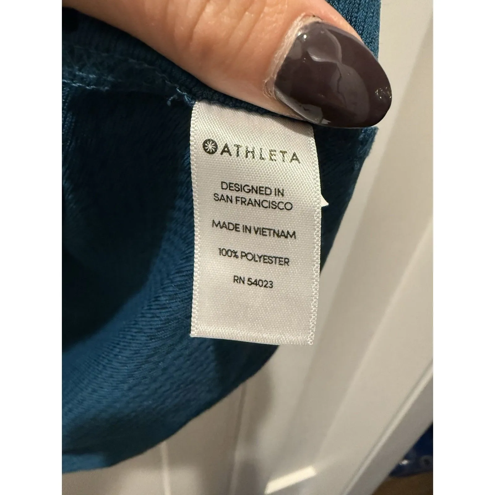 Women’s Athleta Jacquard Flexlight Train Top Long Sleeve Coastal Teal Heather XL - Image 4