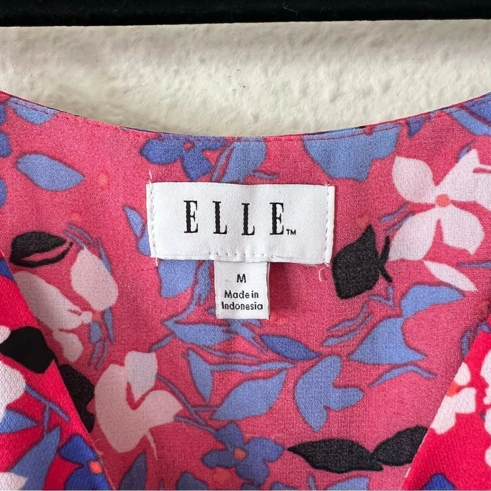Elle Pink Floral Mini Dress Size Medium - Image 4