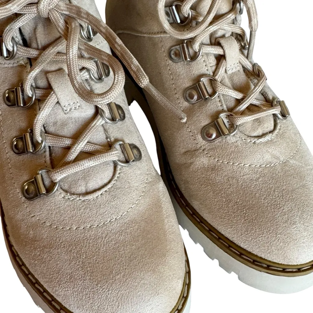Women's Hiking Boots Lace Up Suede Sherpa 6.5 Light Tan Beige Sonoma Margarita - Image 14
