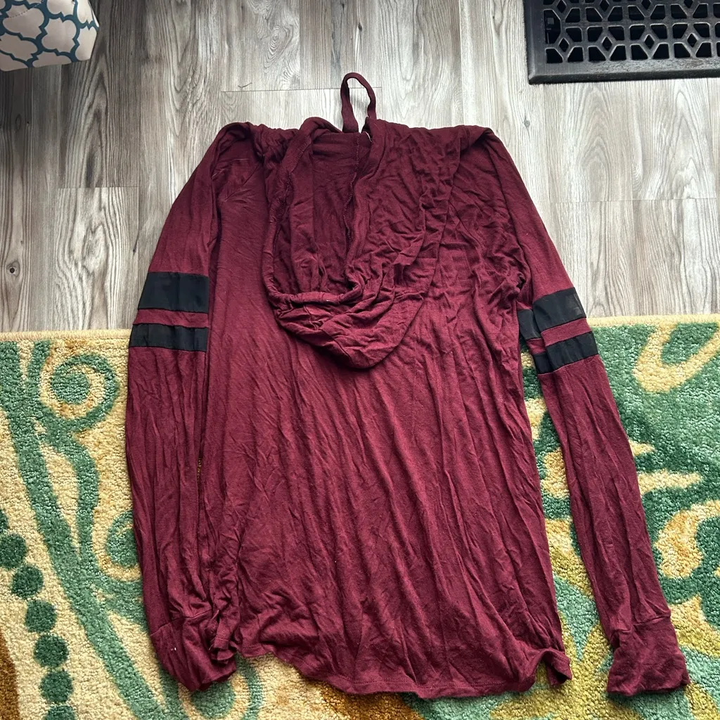 Pink Rose Maroon top with Black Stripes - Image 3