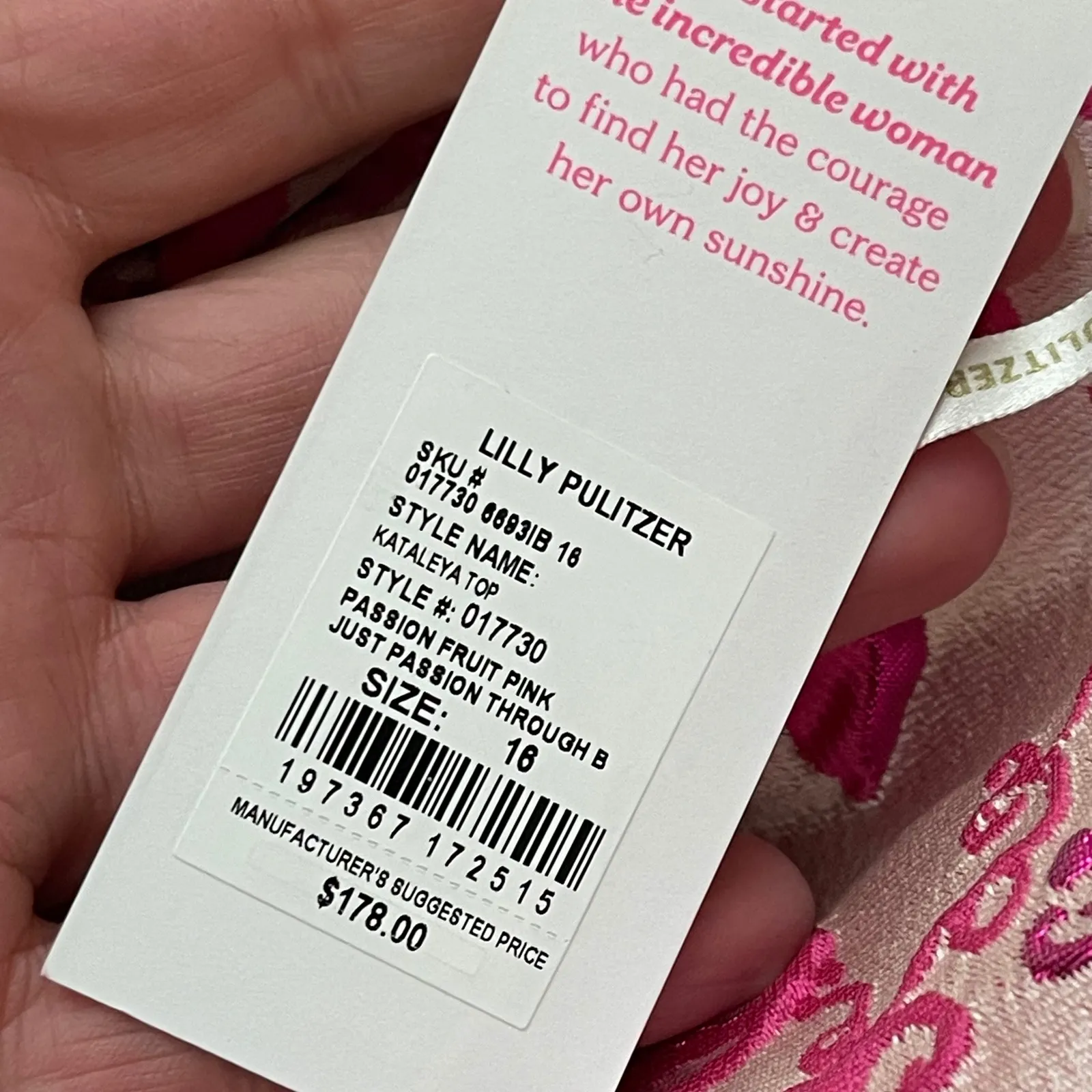 Lilly Pulitzer Kataleya Top Size 16 Passion Fruit Pink NEW Floral Bow Peplum - Image 8