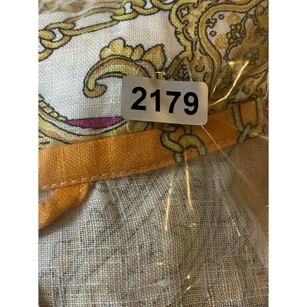 Magaschoni Kimono XS 100% Linen Orange Yellow Wrap Midi Dress $248 Swim coverup - Image 9