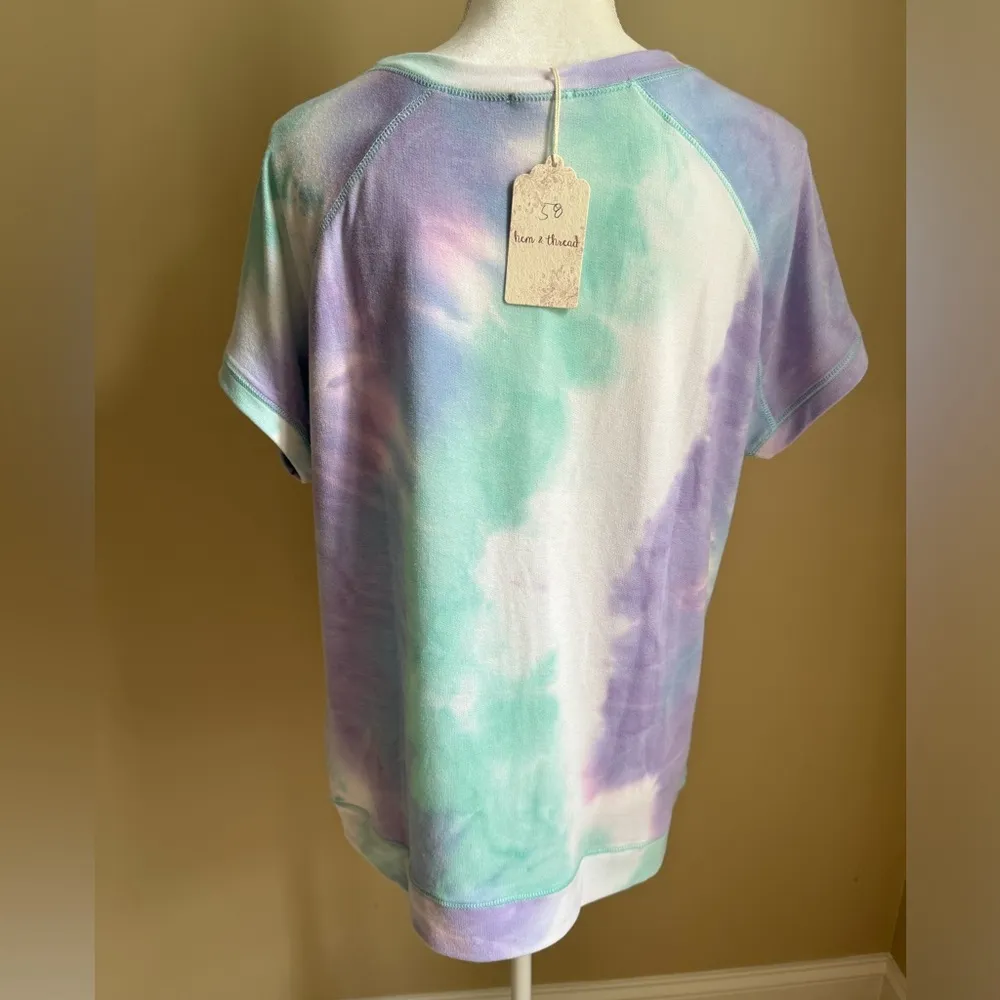 NWT Lightweight Tie Dye Short Sleeve Sweatshirt - Image 4