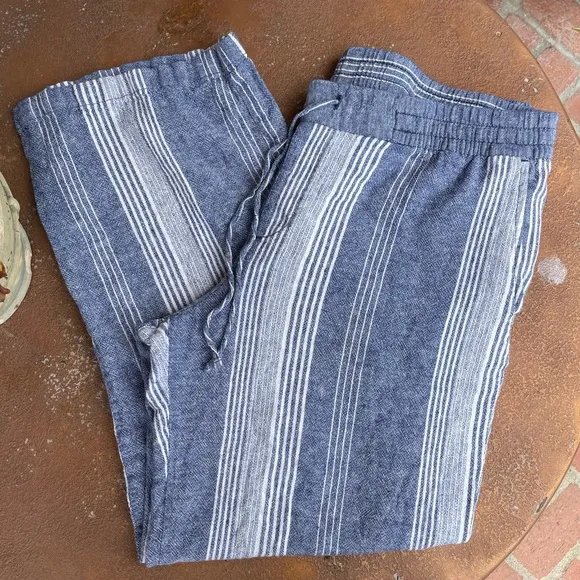 Linen blue striped pants 🌊 - Image 2