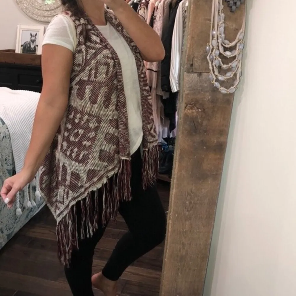 CHERISH large boho open fringe sweater cardigan - Image 3