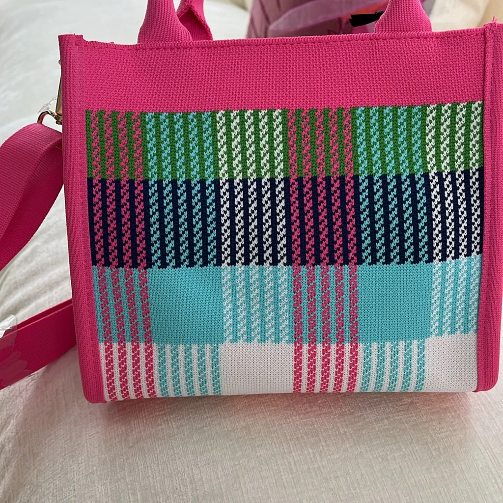 Kate spade x Target pink multicolor plaid bag - Image 5