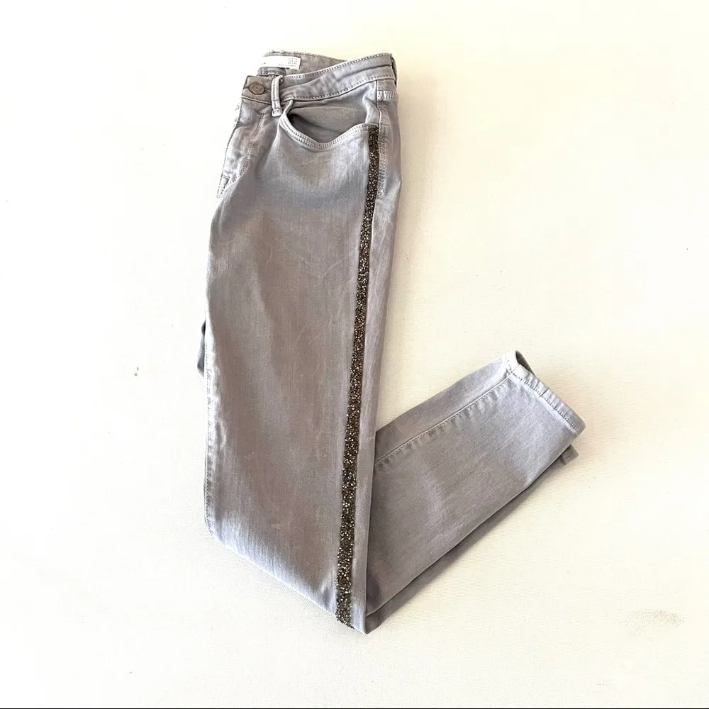 Zara Z1975 Crystal Sparkly Side Stripe Jeans - Image 8