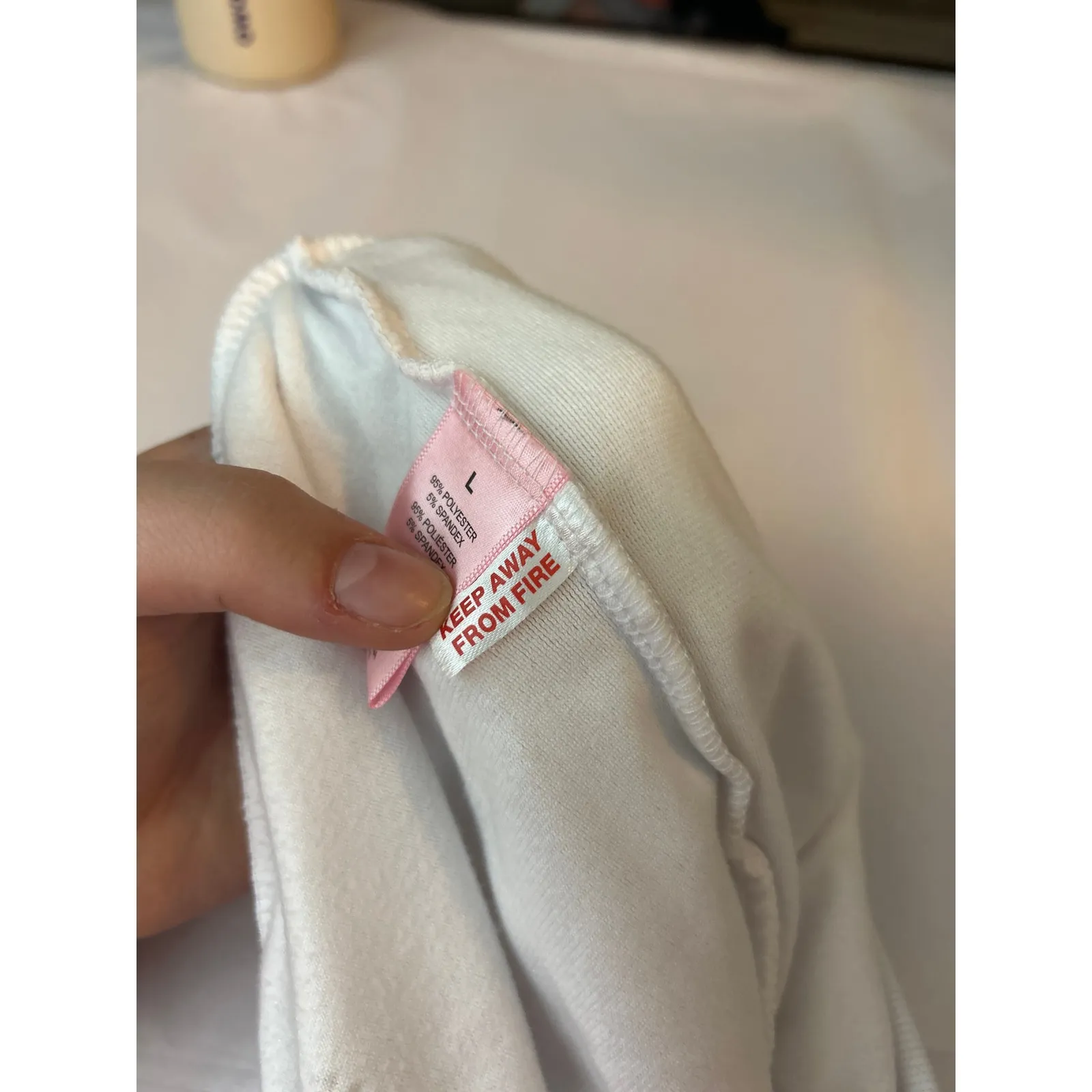 Juicy Couture Velour Track Pants Large White Silver Rhinestone Spell Out Sleep - Image 13