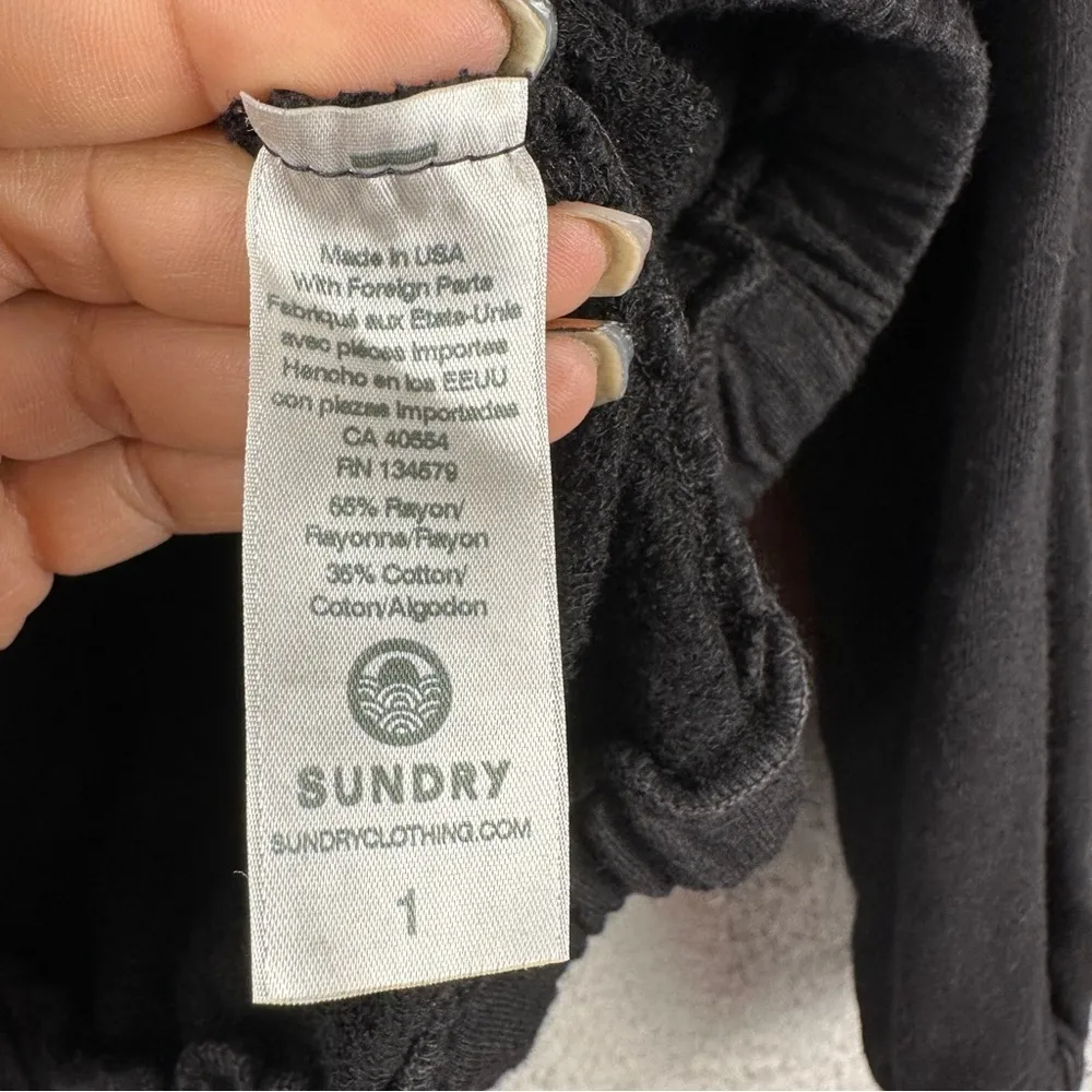 Sundry for Evereve Sweater Womens Small Black Funnel Neck Coquette Girl Y2K - Image 7