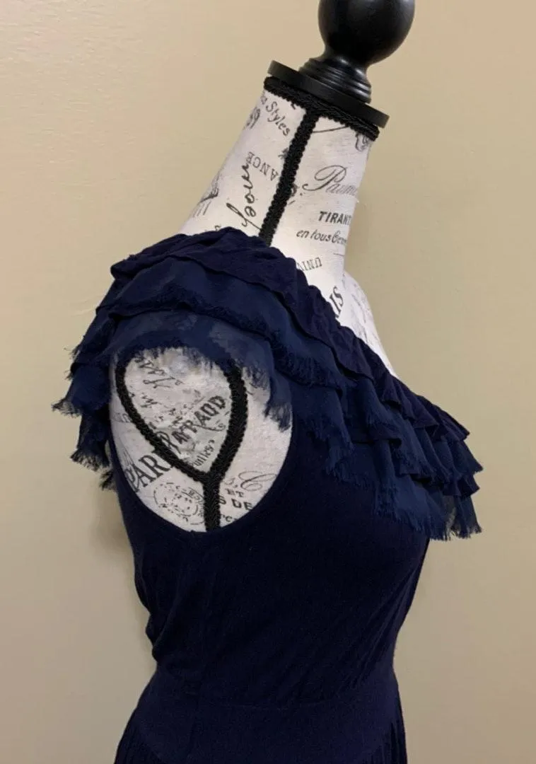 Blue Ruffles One Shoulder Small Dress - Image 9