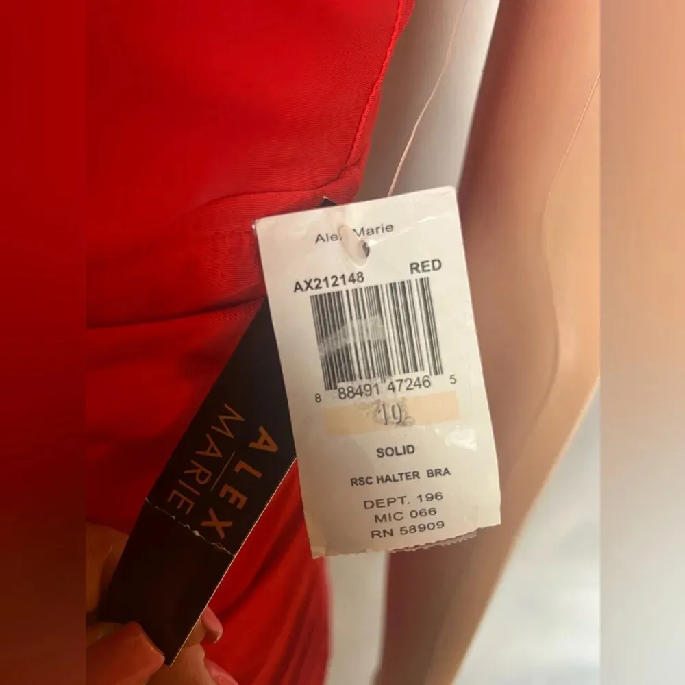 Alex Marie NWT Tankini Red Size 10 Solid Padded - Image 3