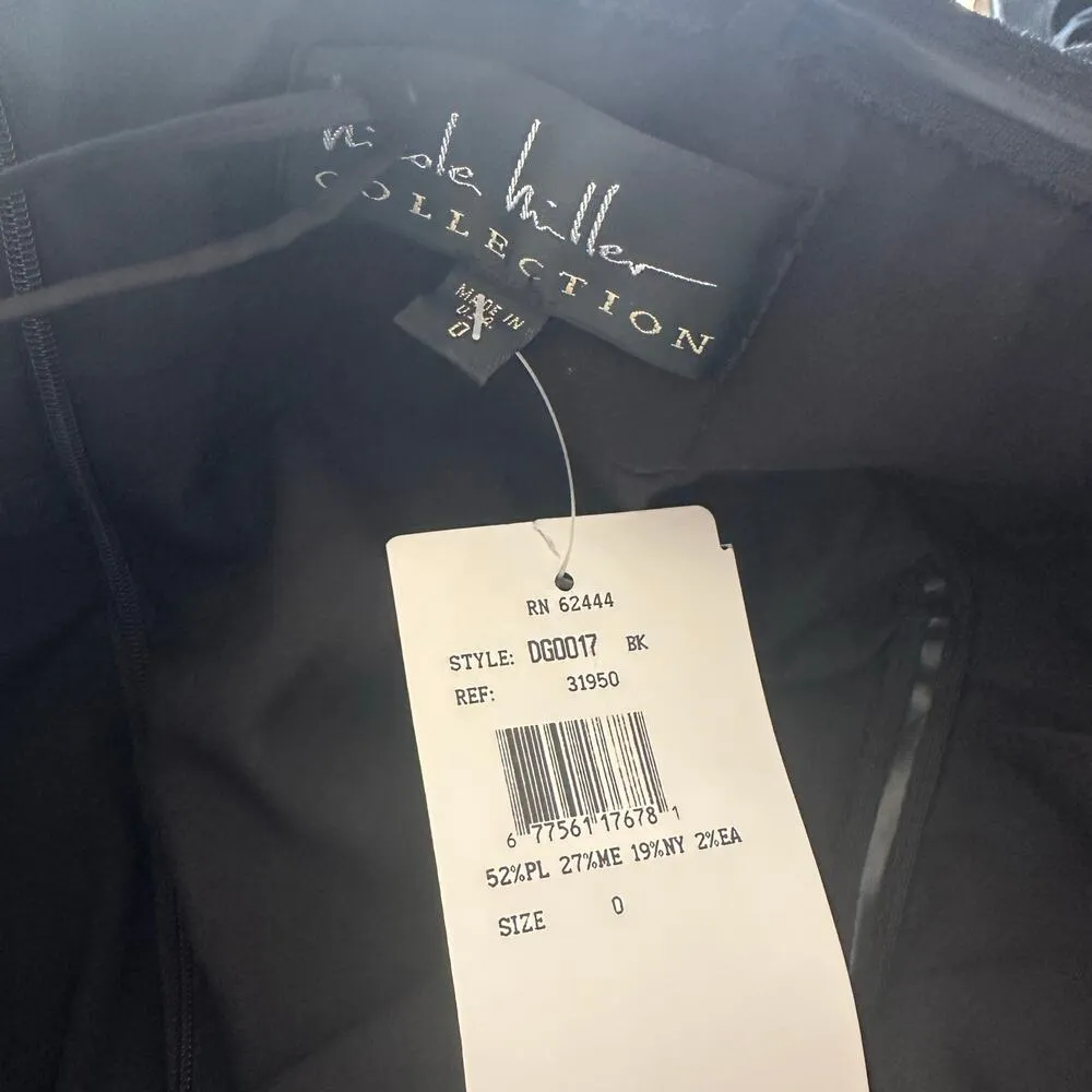 Nicole Miller Vintage Deadstock Black Crinkle Strapless Gown Size 0 NEW WITH TAG - Image 6