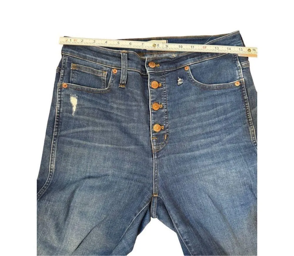 Madewell 10" High-Rise Raw Hem Button Fly Skinny jeans Style# J7914 size… - Image 10