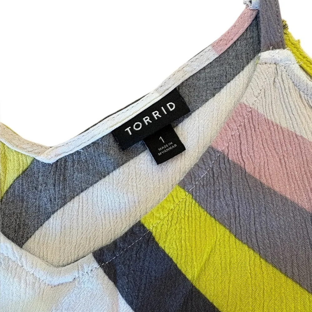 Torrid Sophie Crinkle Gauze Swing Cami Tank Top Striped Womens Size 1X - Image 6