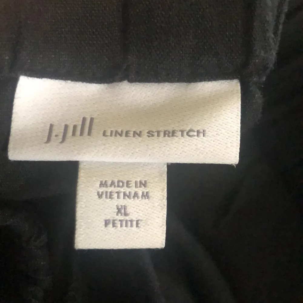 J. Jill Modern Linen Blend Stretch Pull On Crop Pant Sz. XL~Petite Black Casual - Image 5
