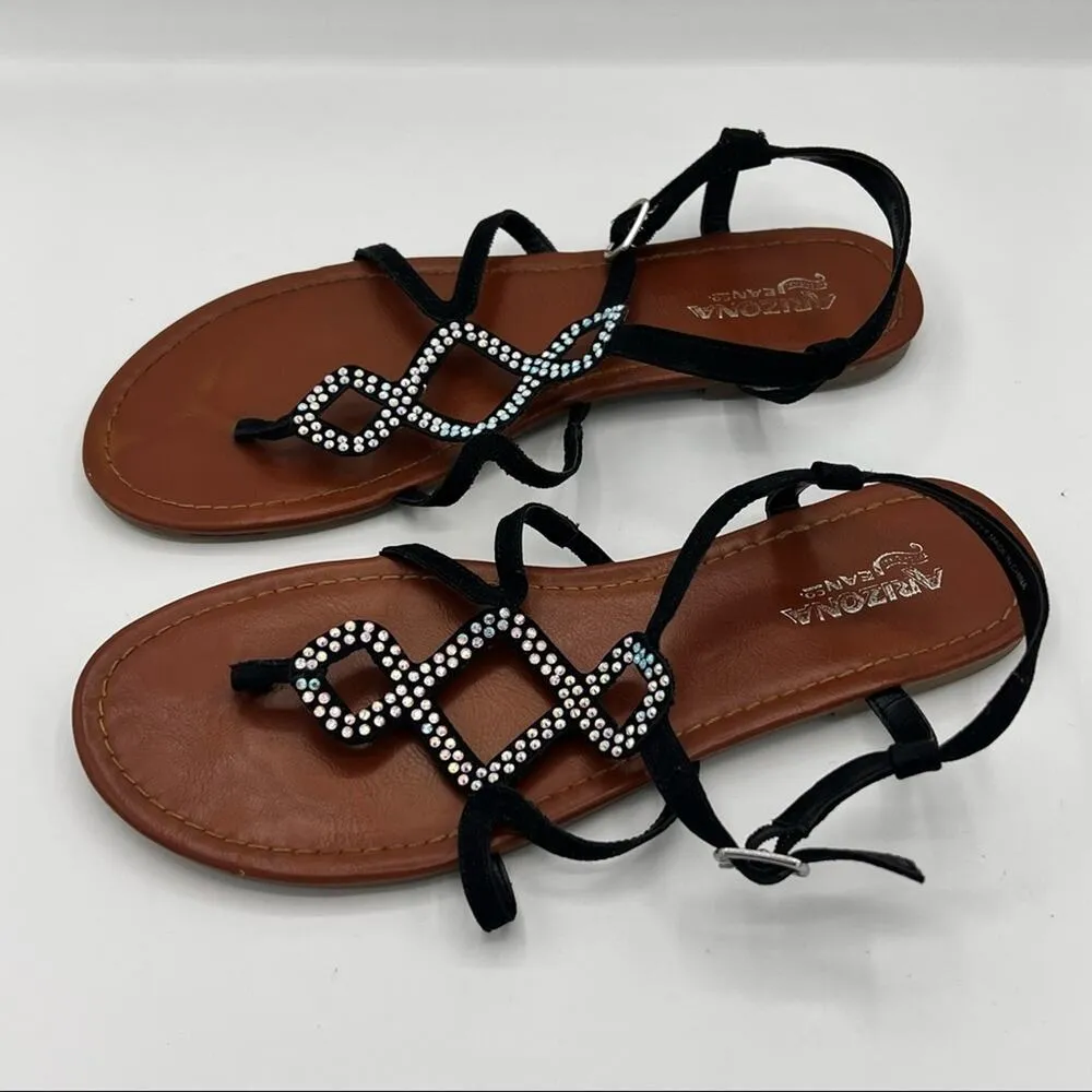 Arizona Jeans Company Womens Bedazzled Strappy Ankle Sandals Sz 8 - Image 6