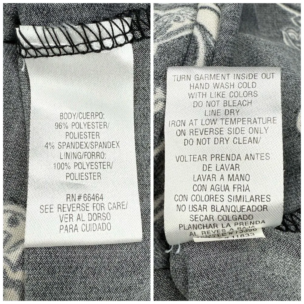 Sandra Darren Dress L Shift Knee Length Black Stretch Flare Sleeve Career Office - Image 8