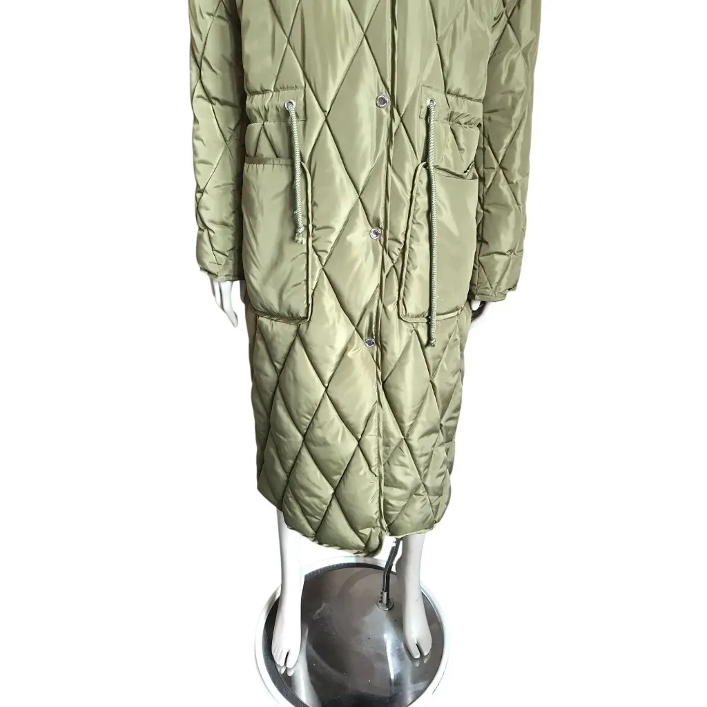 Kenneth Cole Green Quilted Parka Jacket - Image 4