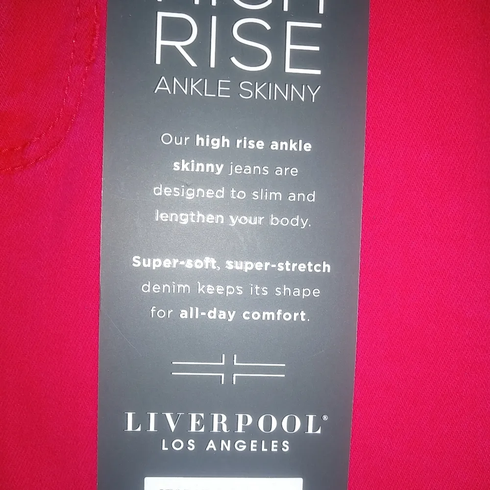 Liverpool Jeans 14 33x28 Abby High Rise Cardinal Red Ankle Skinny Pants - Image 8