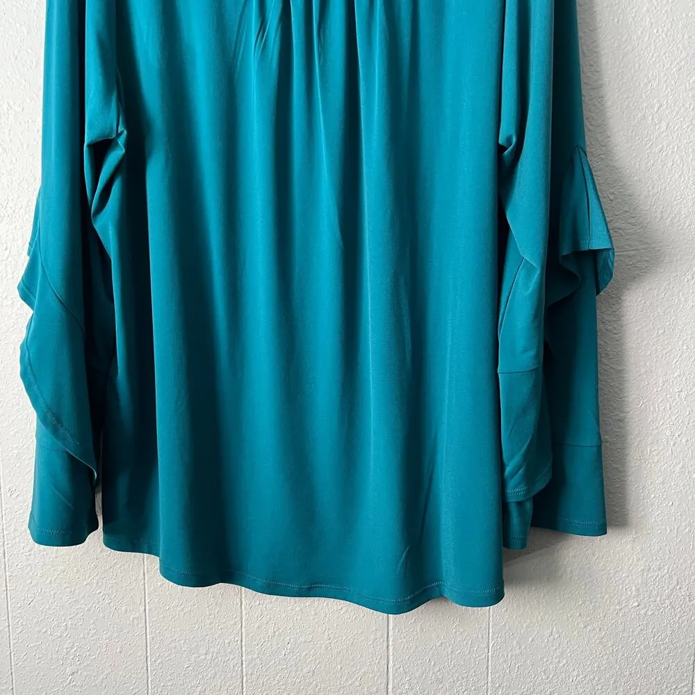 Grace Womens Top 2X Stretch Casual Workwear Career Office Contemporary Feminine Blue - Image 10