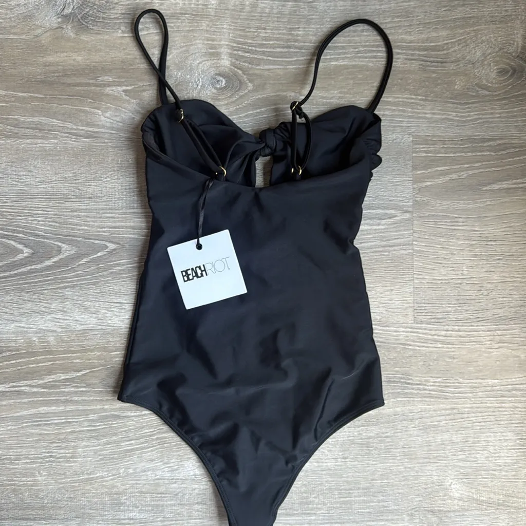 NEW Beach Riot Mia Black Double Knot One Piece Swimsuit XS - Image 4