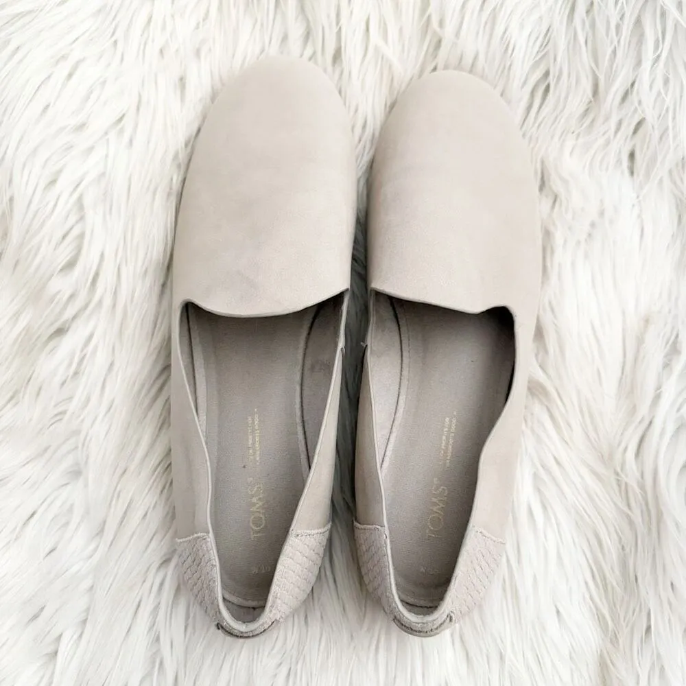 TOMS | Darcy Flats Loafers Beige Natural Soft Leather Slip Slide On | Size 10 - Image 3