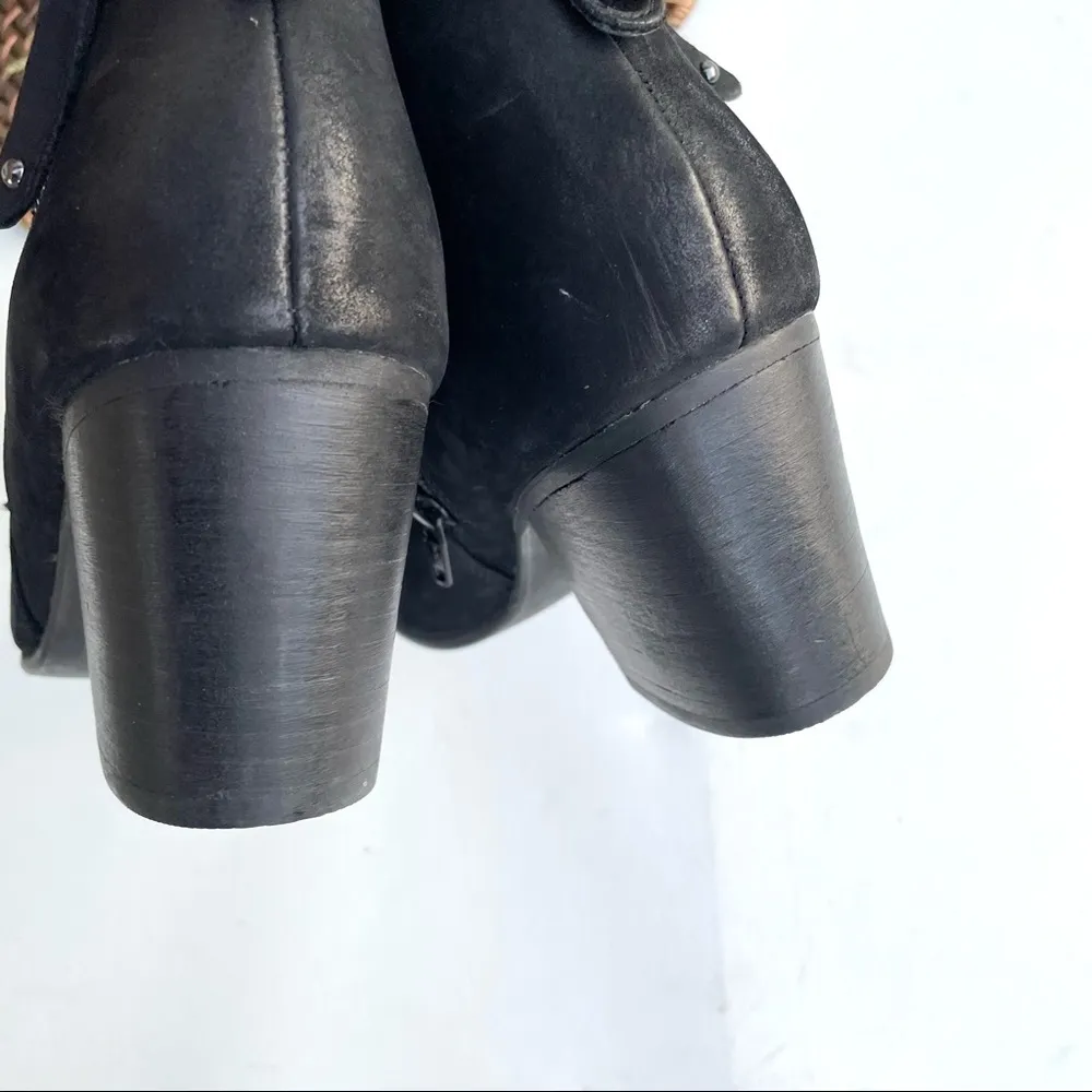 Steve Madden Boots Booties Black Jaydun Nubuck Suede Ankle Block Heel 9.5 - Image 9