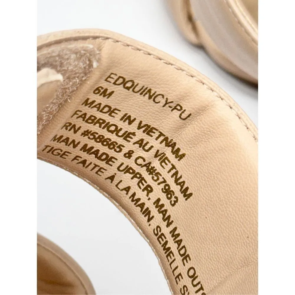 Open Edit Sandals Size 6 Qarly Heeled Tan Open Square Toe Slip On Heels - Image 9