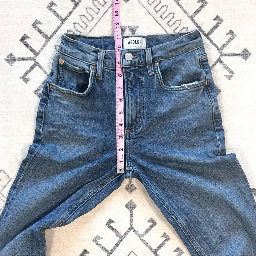 AGOLDE Willow Mid Rise Slim Crop Jeans in Rush - Image 6