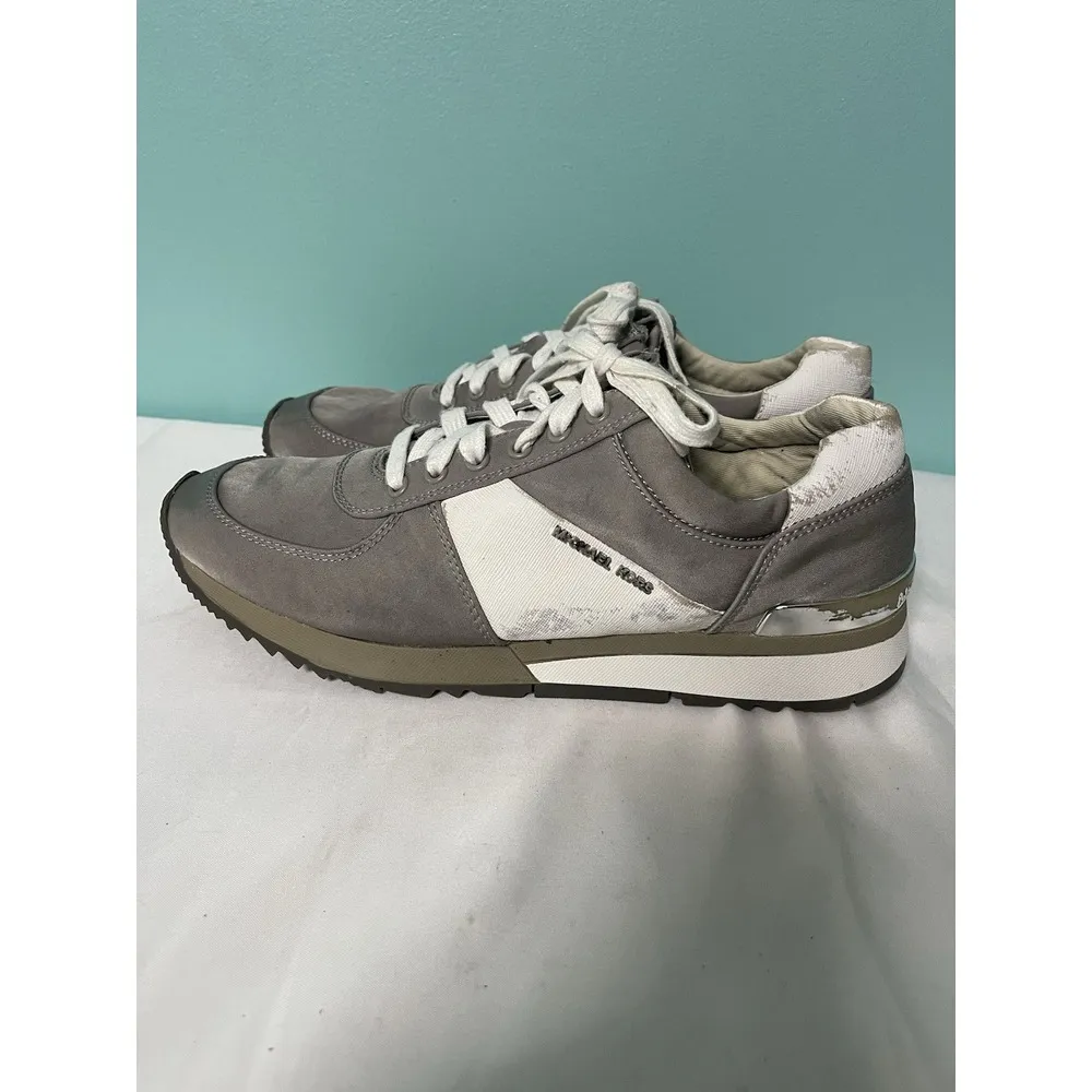 Michael Kors Allie Wrap Silver Trainer Sneakers Size 11 S-376‎ - Image 5