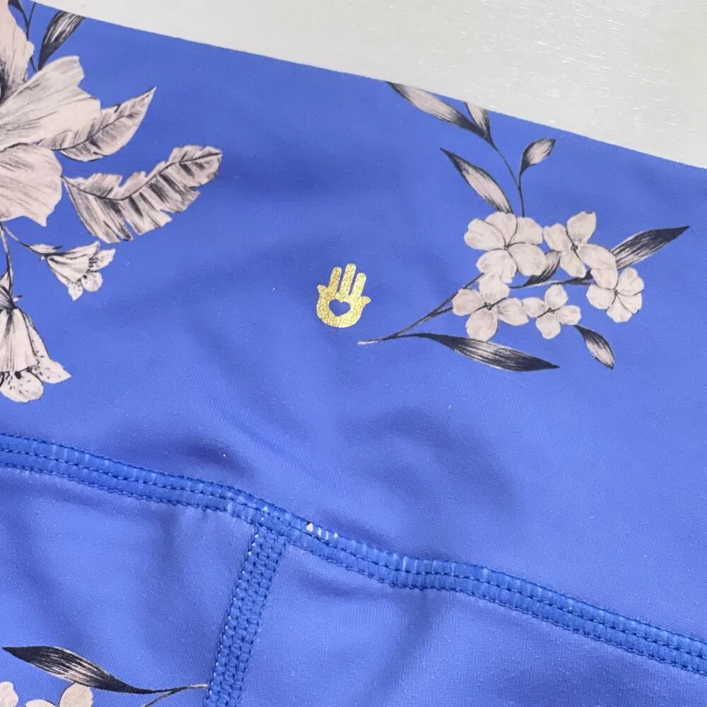 NEW Spiritual Gangster XS Perfect High Rise Waist Floral Leggings Blue Flower - Image 6