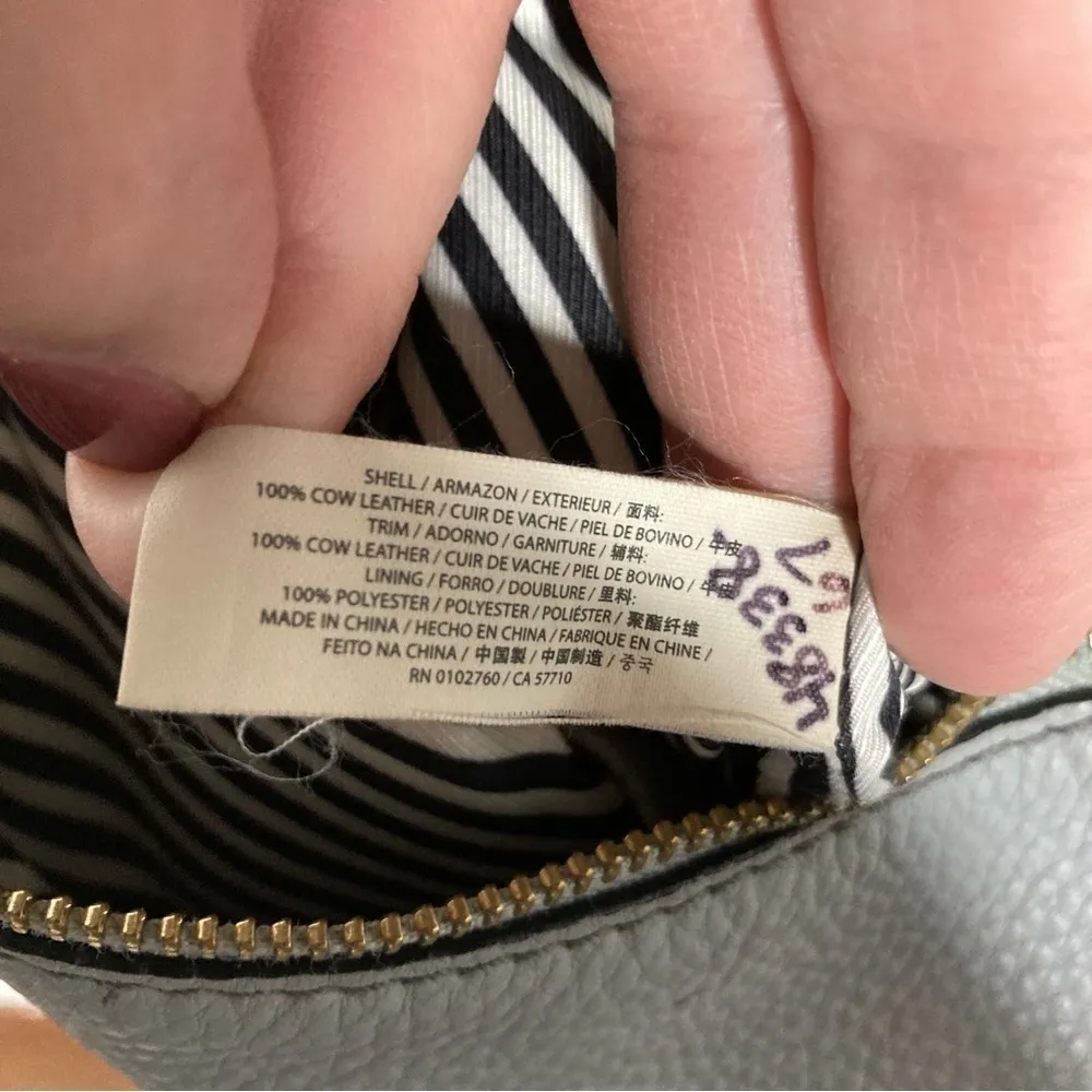 Kate Spade crossbody shoulder bag pebbled leather gray medium‎ - Image 8