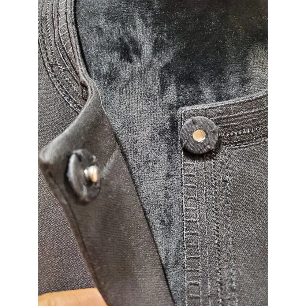 Peter Nygard Women's Black Embroidered Long Sleeve Button Front Jacket Size 12 - Image 3