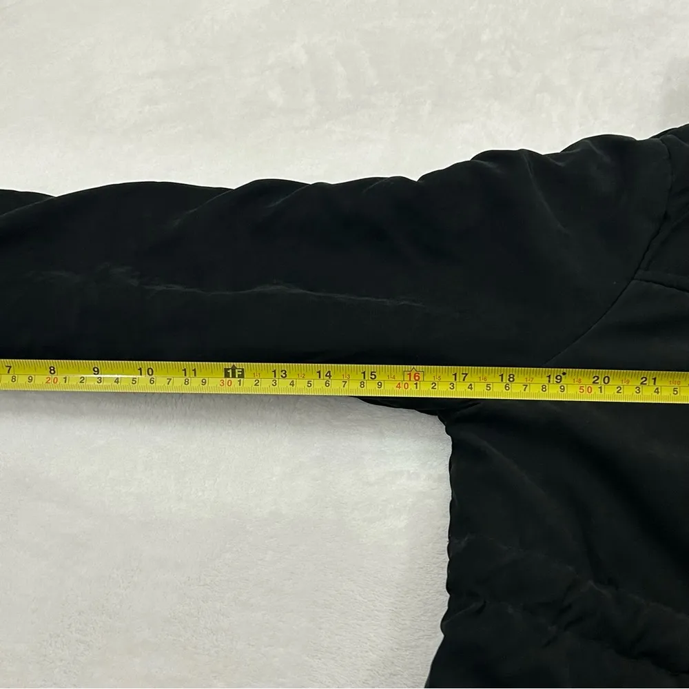 Black Comfy Winter Mid Length Thick Warm Faux Fur Lined Jacket Coat Women’s S - Image 9