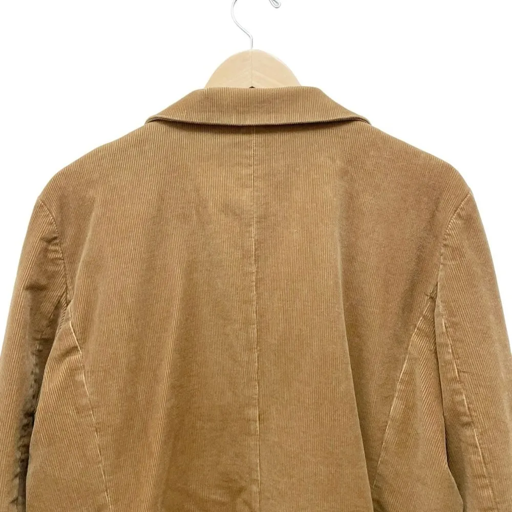 Vintage 1980s L.L. Bean Tan Camel Cotton Corduroy Blazer Jacket Women’s Size 18 Brown - Image 6