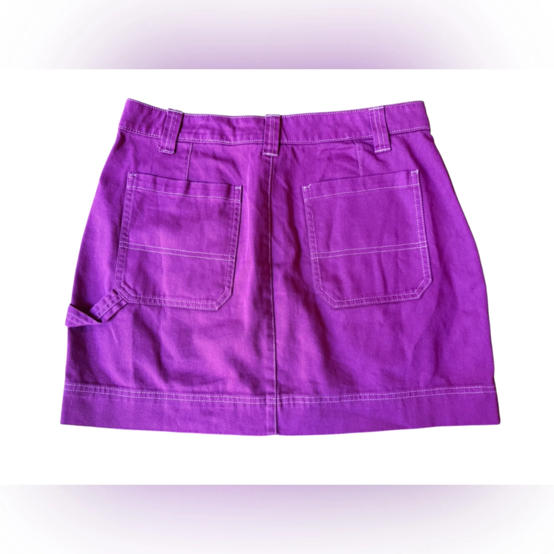 Old Navy Boysenberry Utility Carpenter Grunge Urban Pocket Mini Denim Skirt - Image 2